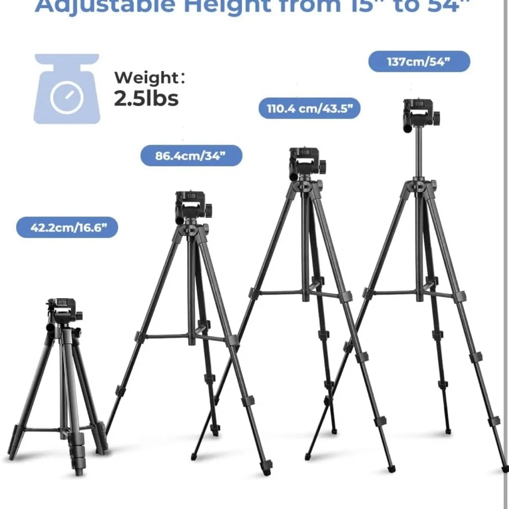 54” cameras or phones tripod
